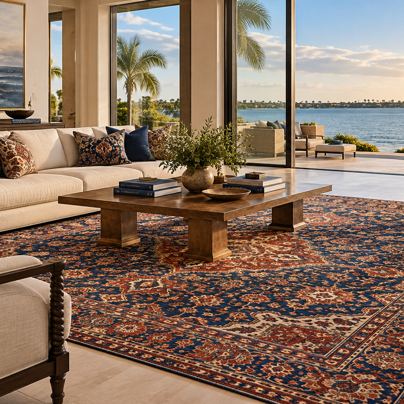 Traditional Persian rug in a classic interior